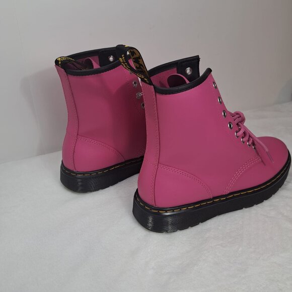 NEW Dr. Martens Zavala‎ PINK Combat Boots LA004 size 7 Women’s shoes - Picture 7 of 11